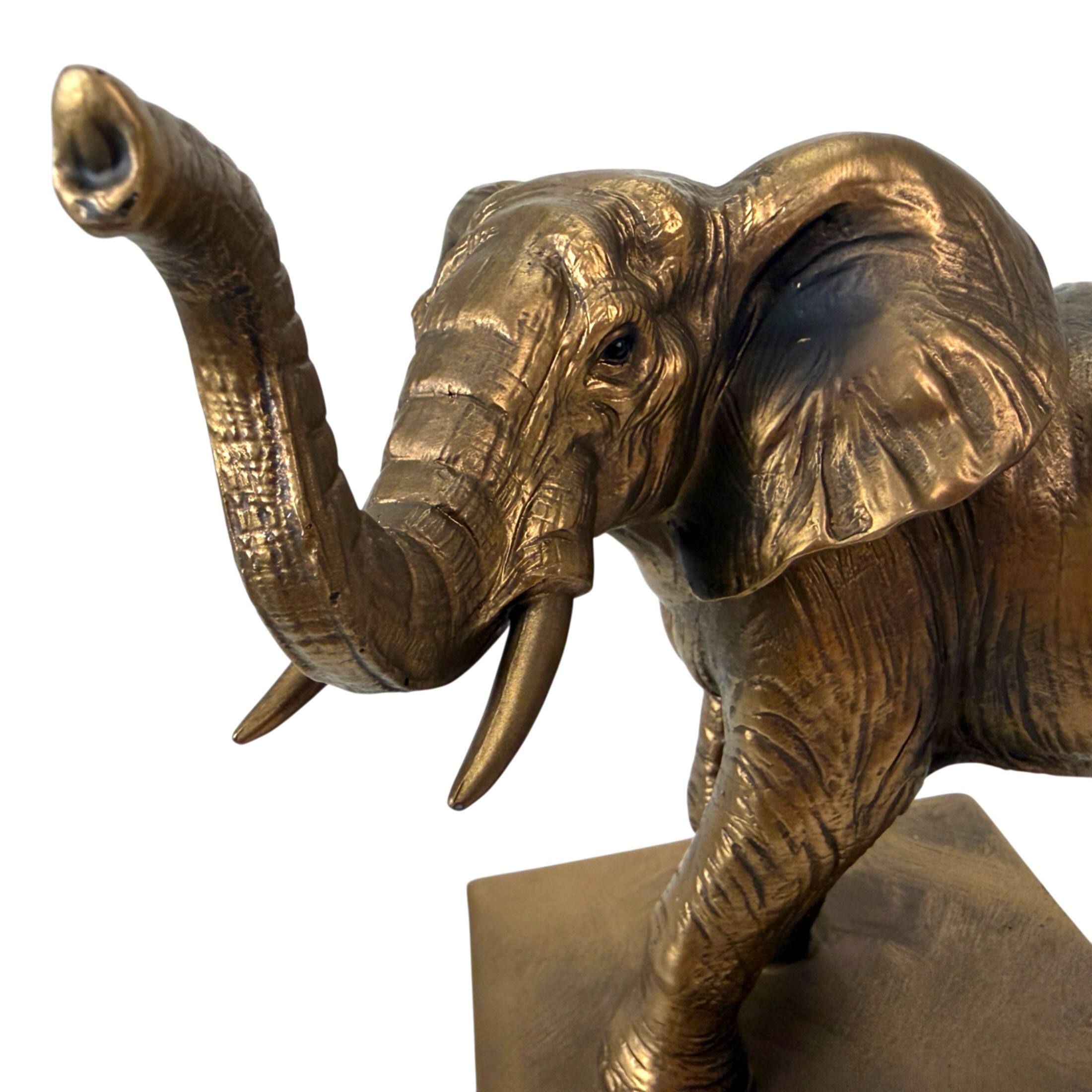 Alt View 5. Things2Die4 - Elephant Bookends Set of 2 Antique Copper Resin Decorative Book Holders - Bronze.