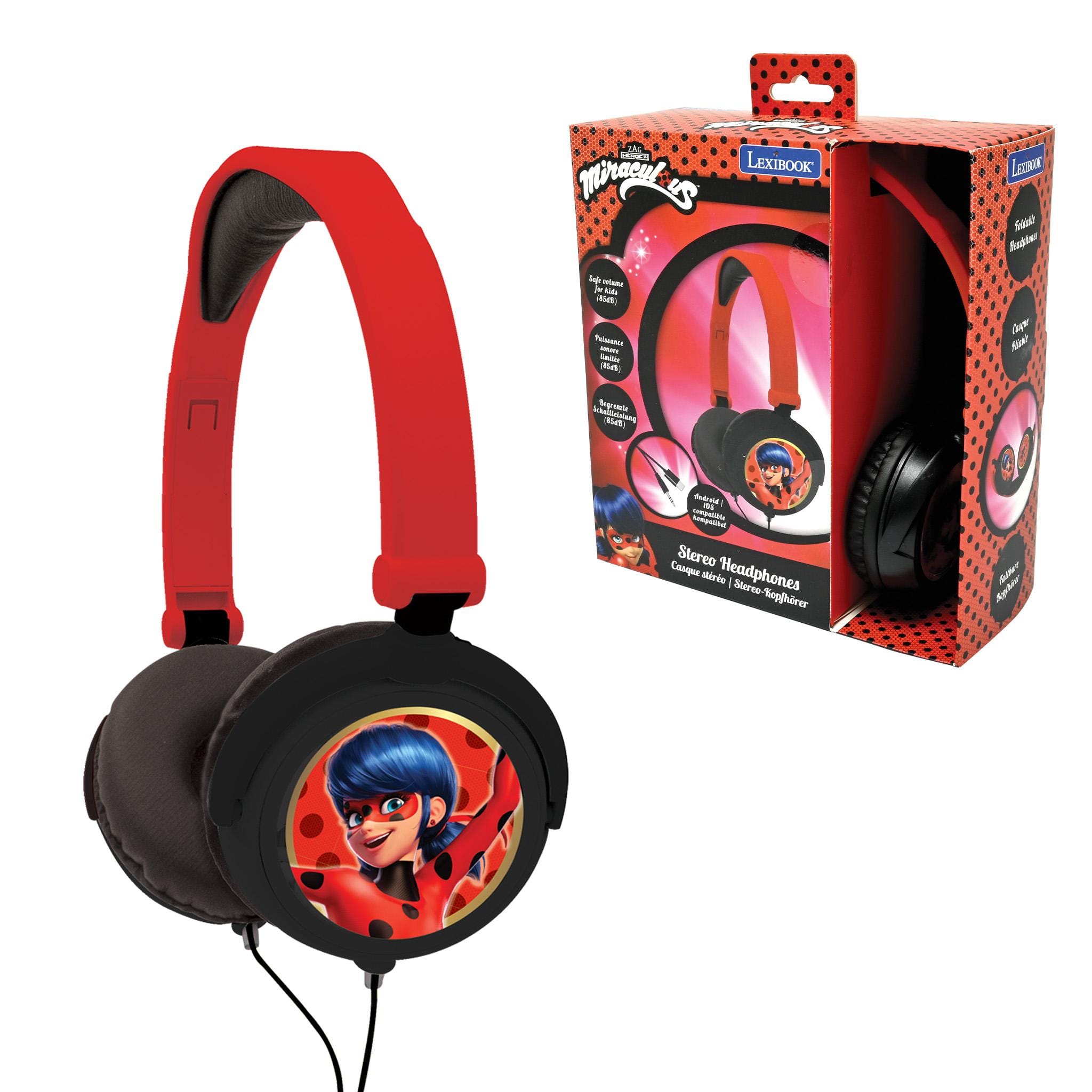 Lexibook - Miraculous Stereo Wired Foldable Headphone with Safe Volume Limitation