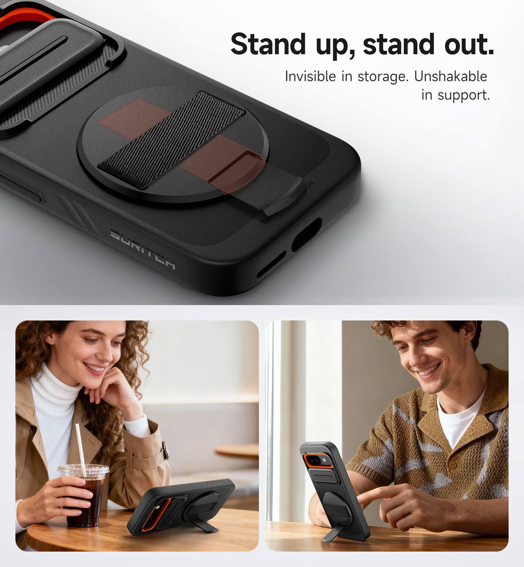 Stand up, stand out.  
Invisible in storage. Unshakable in support.  
QURITEA De SUBOCH
