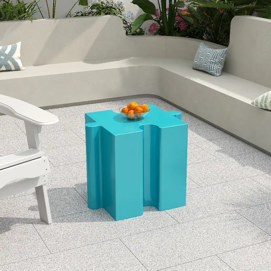 Light Blue Layout Loheer Modular Side Table Puzzle Art Outdoor Table Light Blue - Best Buy