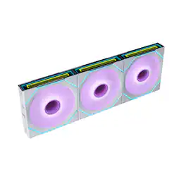 Lian Li - UNI FAN SL Infinity Flex 120mm Reverse Blade ARGB Fan, 3 Pack, Controller Included (12RSLIN1F3W) - White