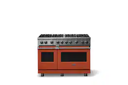 Viking - 6.1 Cu. Ft. Professional 5 Series Freestanding Double Oven Liquid Propane Gas Convection 8 Burner Range - Spiced Cider