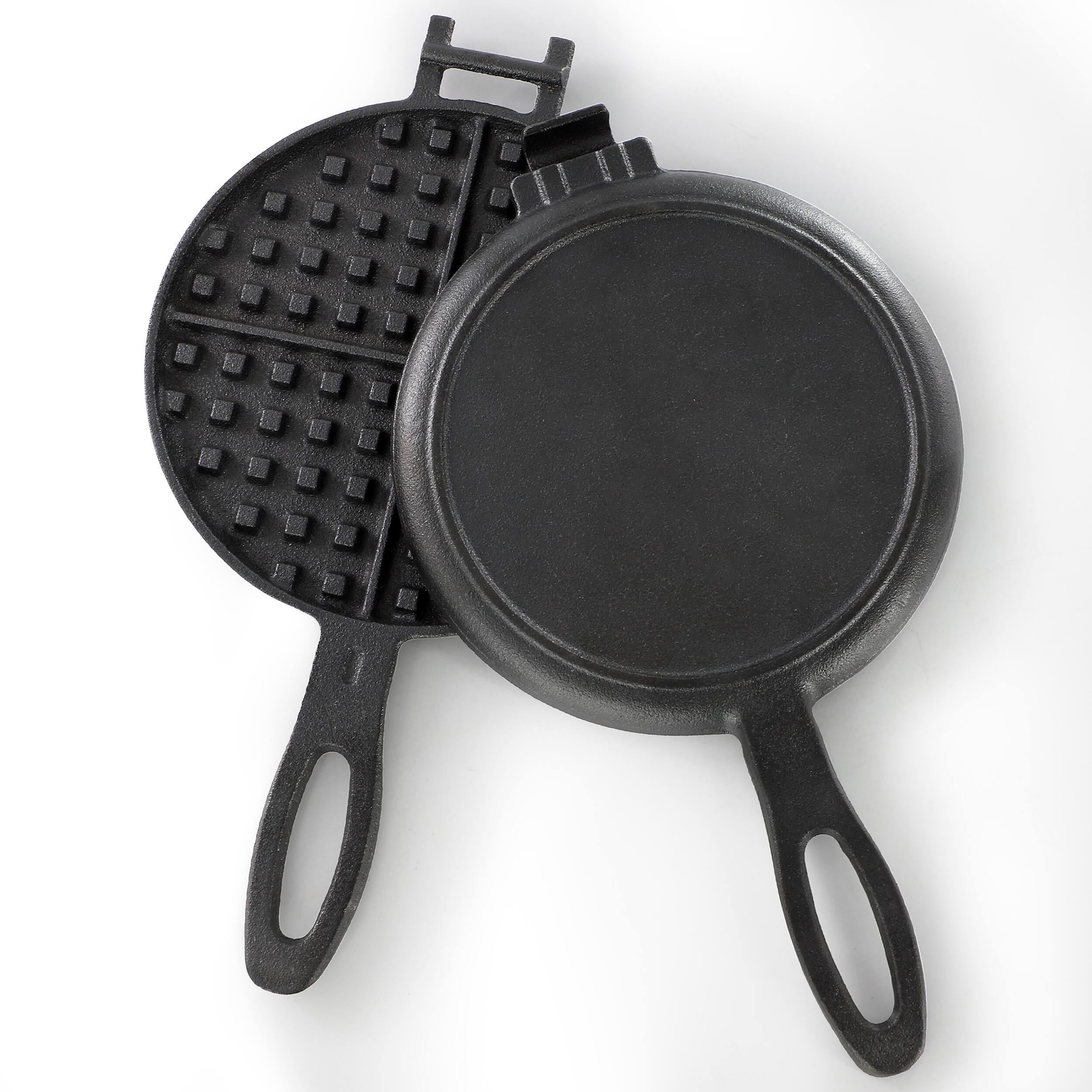 Alt View 2. Mega Chef - Megachef 6.7 Inch Round Cast Iron Pie Iron Outdoor/Camping Cookware with Long Handle - Black.