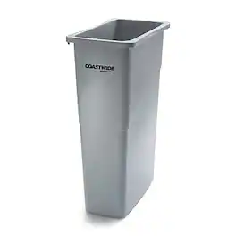 Coastwide Professional - Slim Plastic Trash Can with no Lid, 23 Gal - Gray