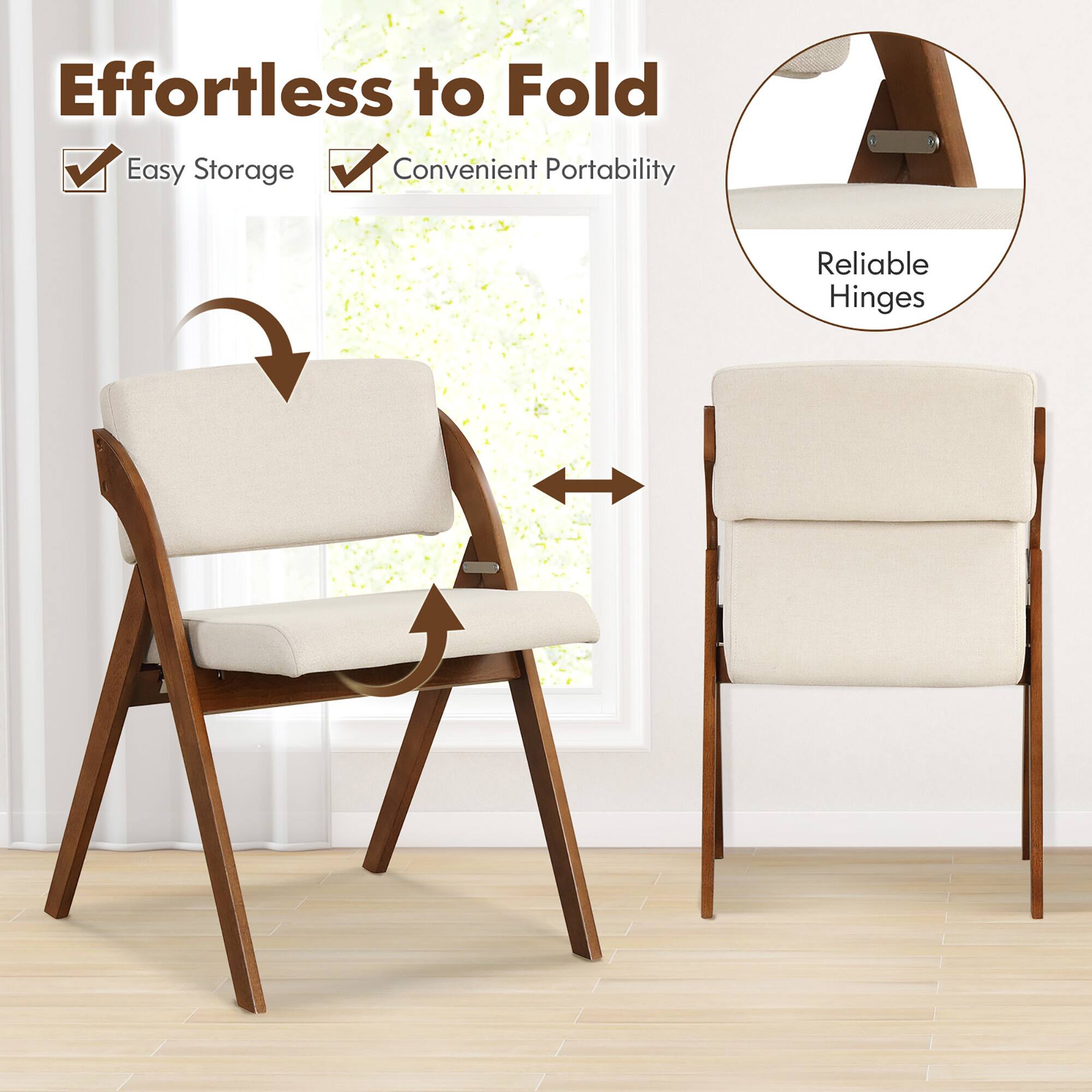 Effortless to Fold

- Easy Storage
- Convenient Portability
- Reliable Hinges