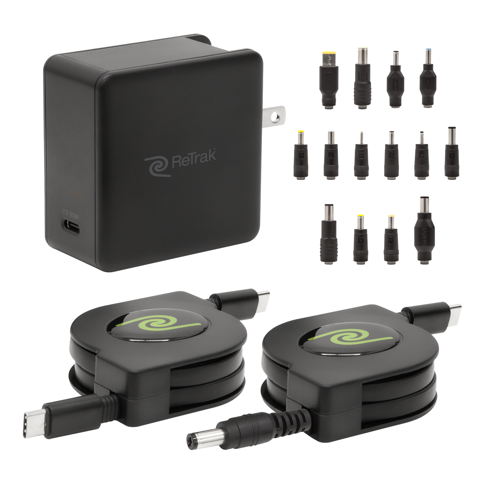 ReTrak - 67W Universal USB-C Laptop Charger with 14 Adapter Tips