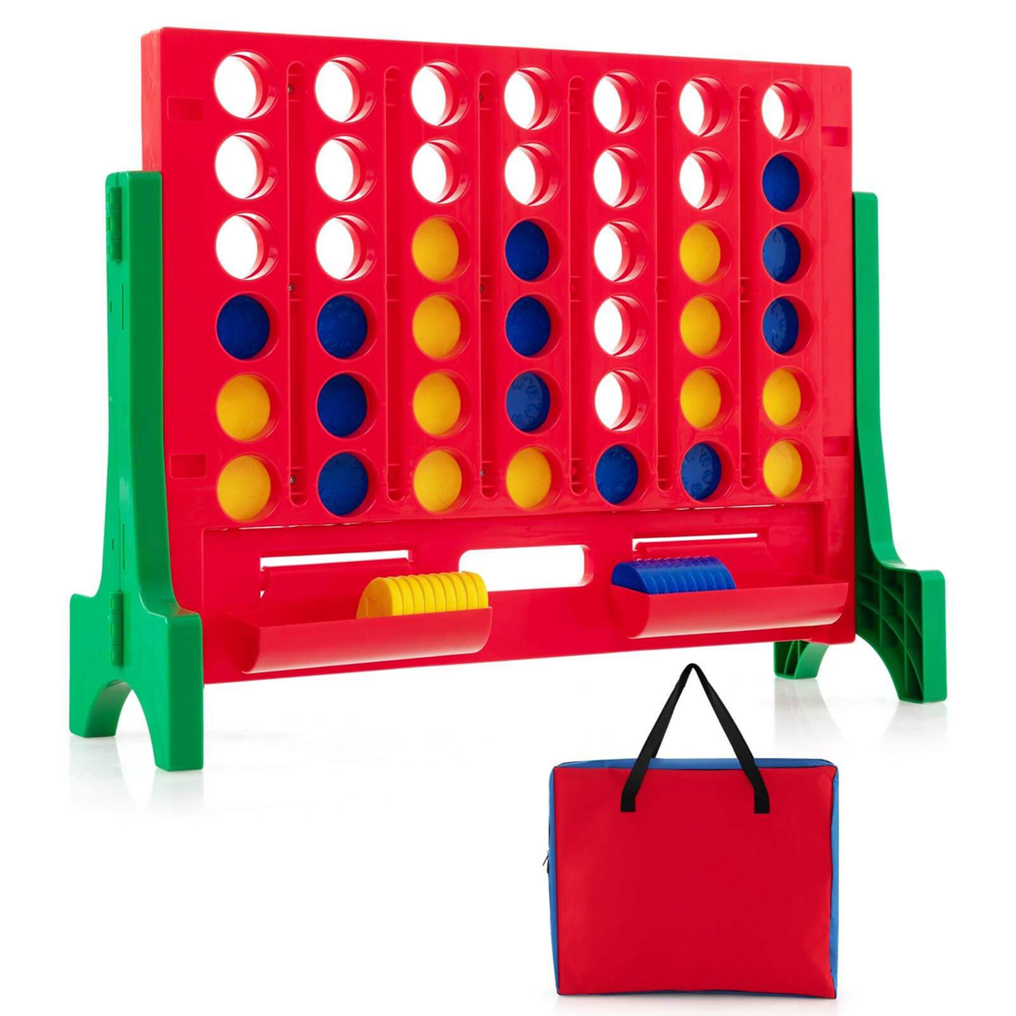 Costway - Wall Mounted or Tabletop Giant 4 in a Row Jumbo 4-to-Score Connect Game Set - Green,Red