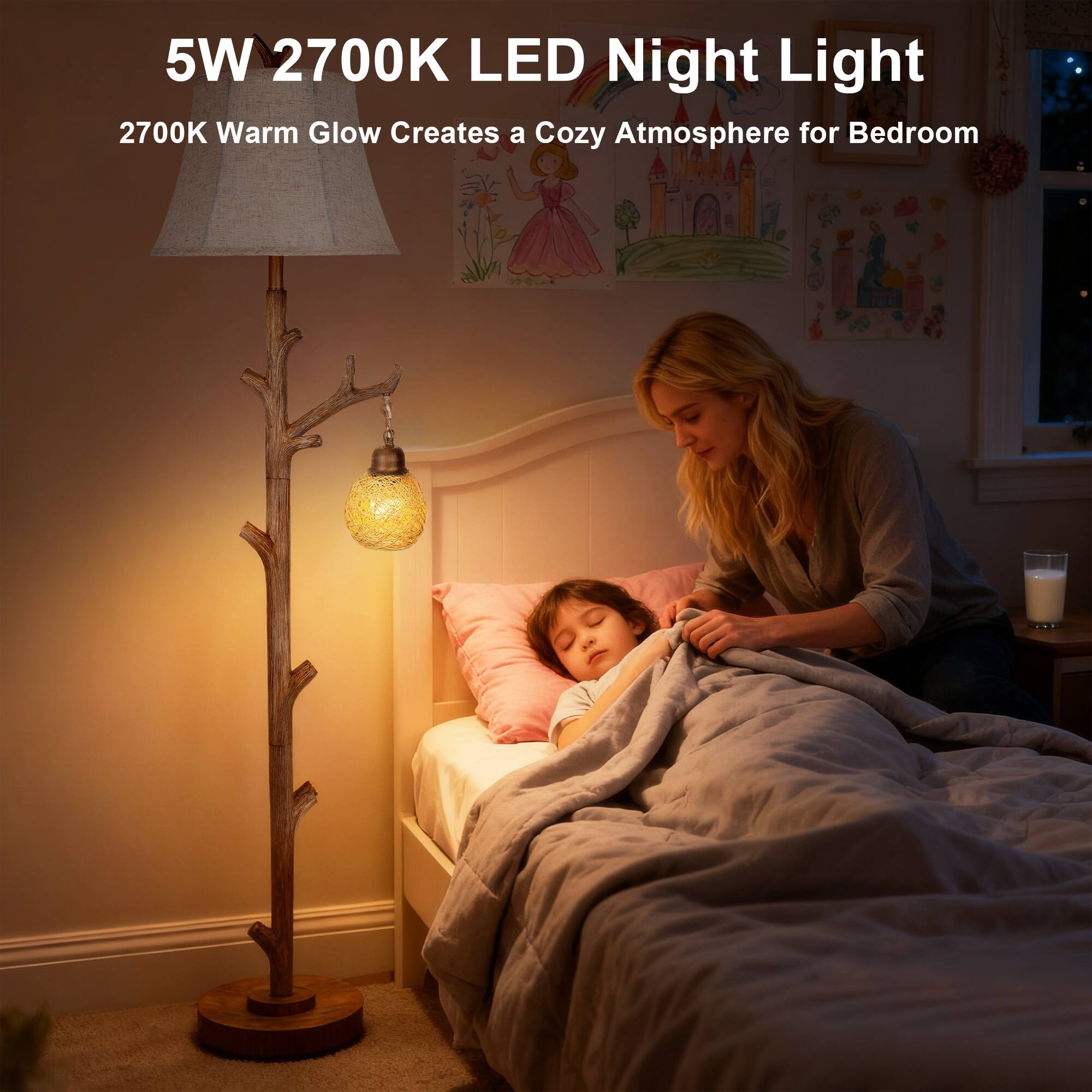 5W 2700K LED Night Light  
2700K Warm Glow Creates a Cozy Atmosphere for Bedroom