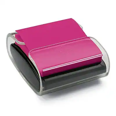 Front. Post-it - Pop-Up Notes Dispenser for 3" x 3" Notes - Black/Clear.