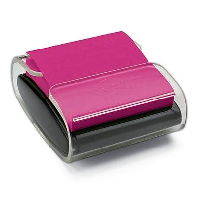 Front. Post-it - Pop-Up Notes Dispenser for 3" x 3" Notes - Black/Clear.