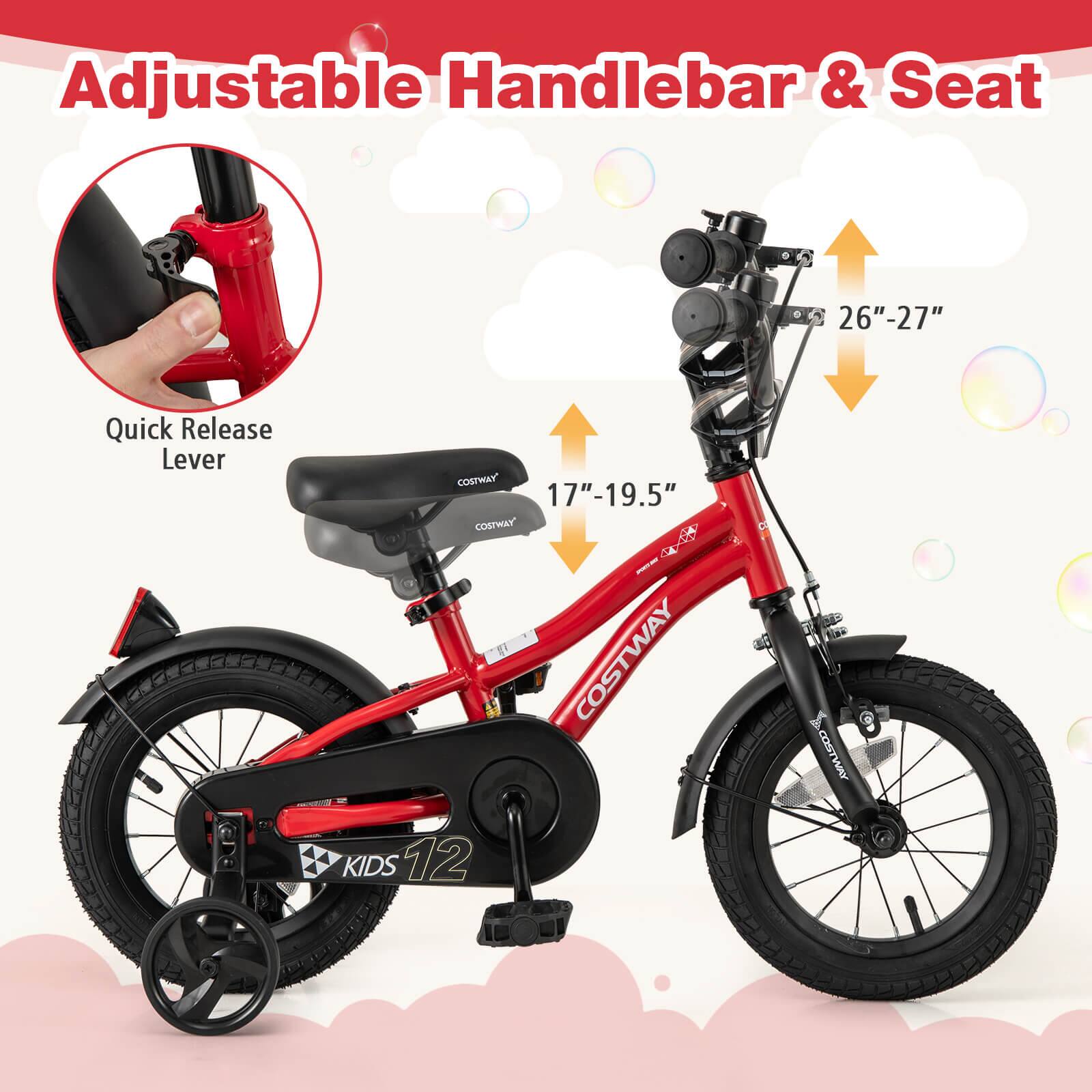 Adjustable Handlebar & Seat

Quick Release Lever

26"-27"

17"-19.5"

COSTWAY

KIDS 12
