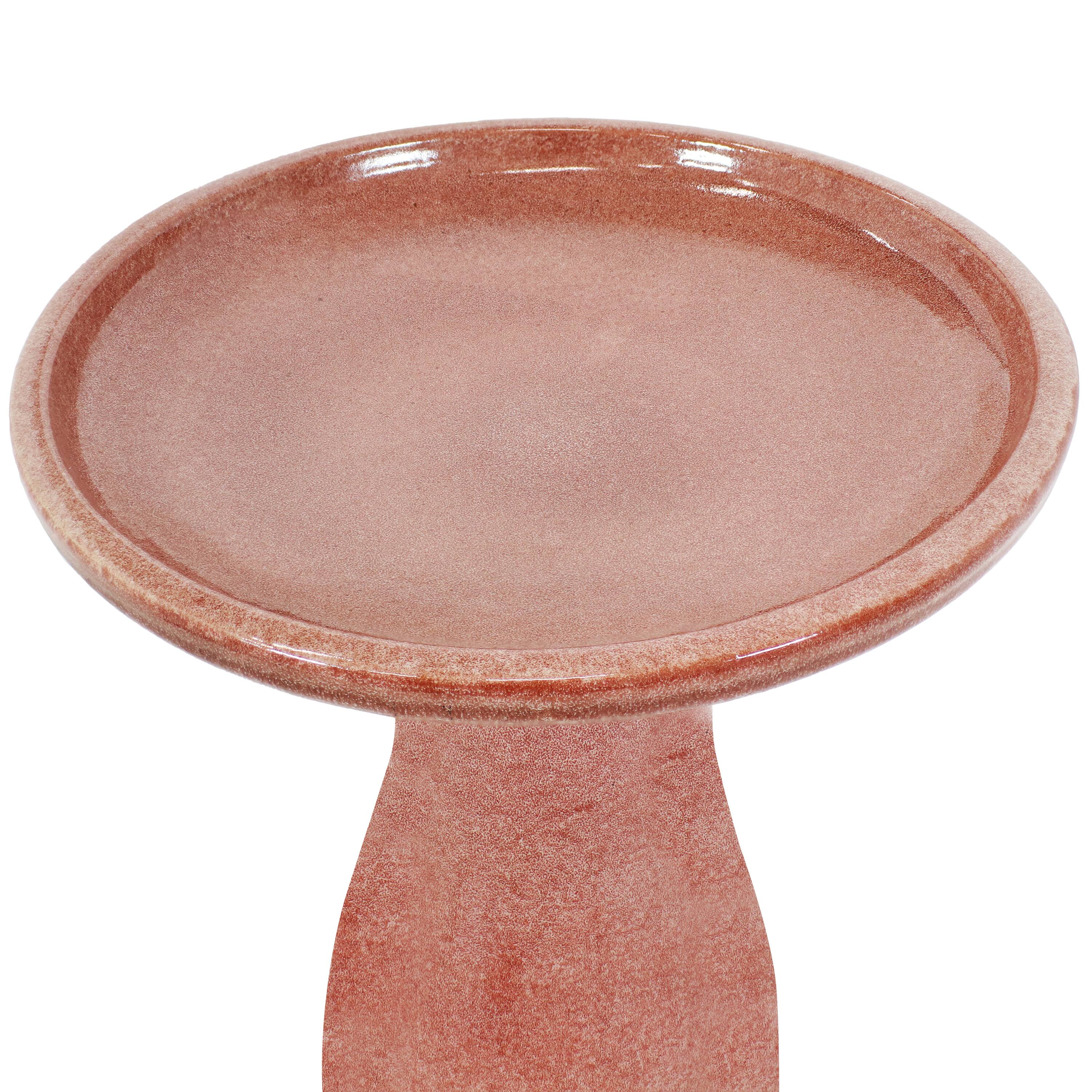 Alt View 8. Sunnydaze - Duo-Tone Outdoor High-Fired Ceramic Glazed Bird Bath - Lava.