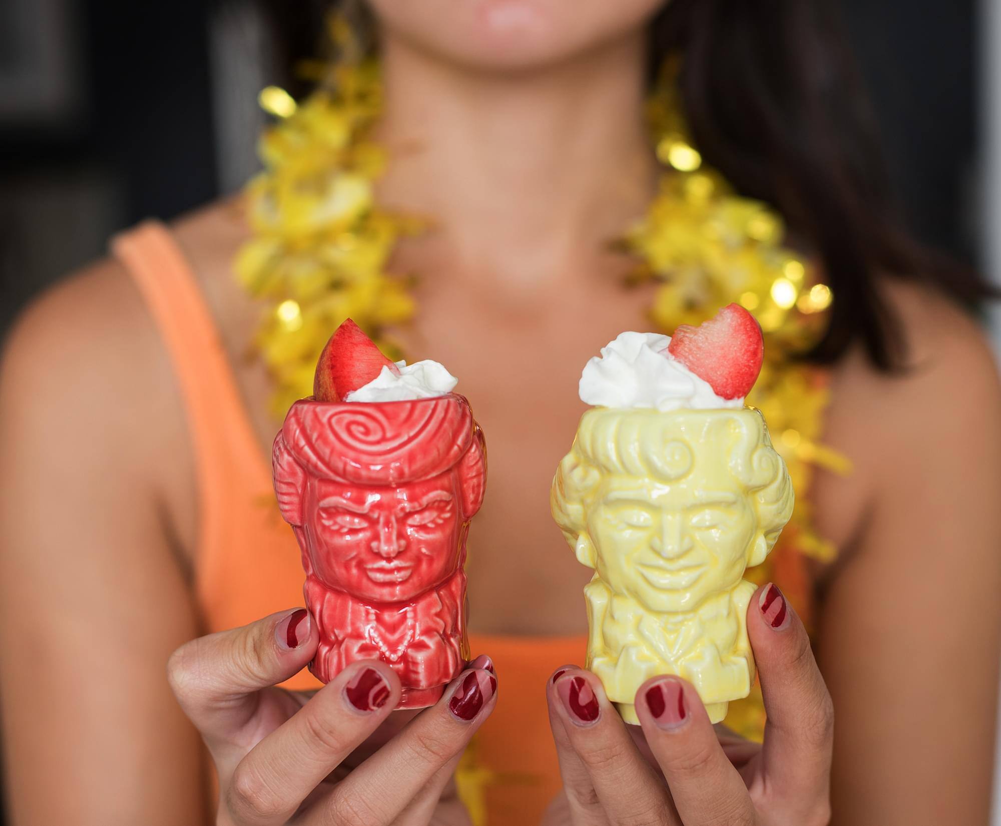 Alt View 10. ThinkGeek - Geeki Tikis The Golden Girls Ceramic 2 Ounce Muglet Mini 3 Inch Glasses Set Of 4 Toynk Exclusive - Multi-Colored.