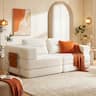 Pinmoco - 81.5'' Modular Sectional Sleeper Sofa Bed, Convertible L Shaped Couch with Pillows and Storage - White