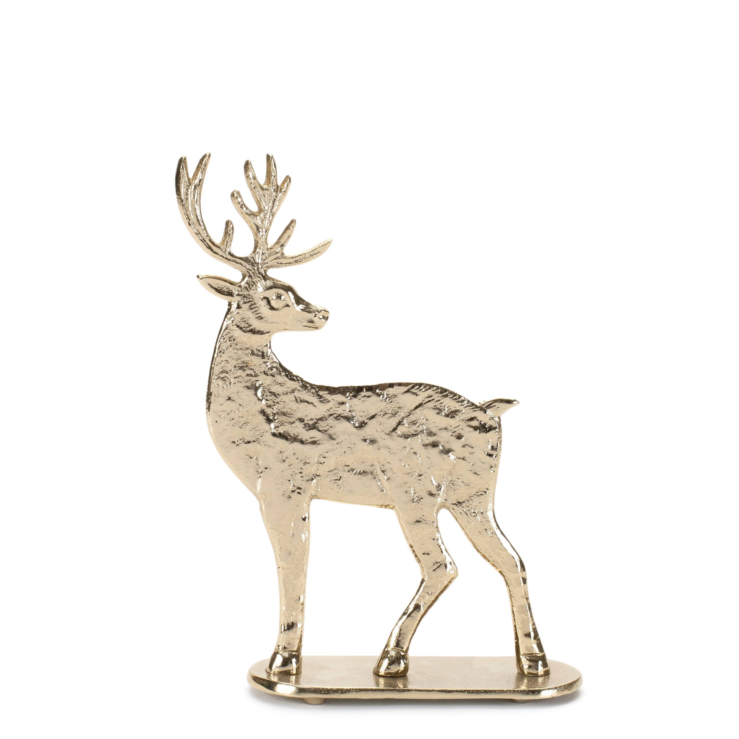 Left. BreeBe - Metal Deer Decor (Set of 2) - Gold.