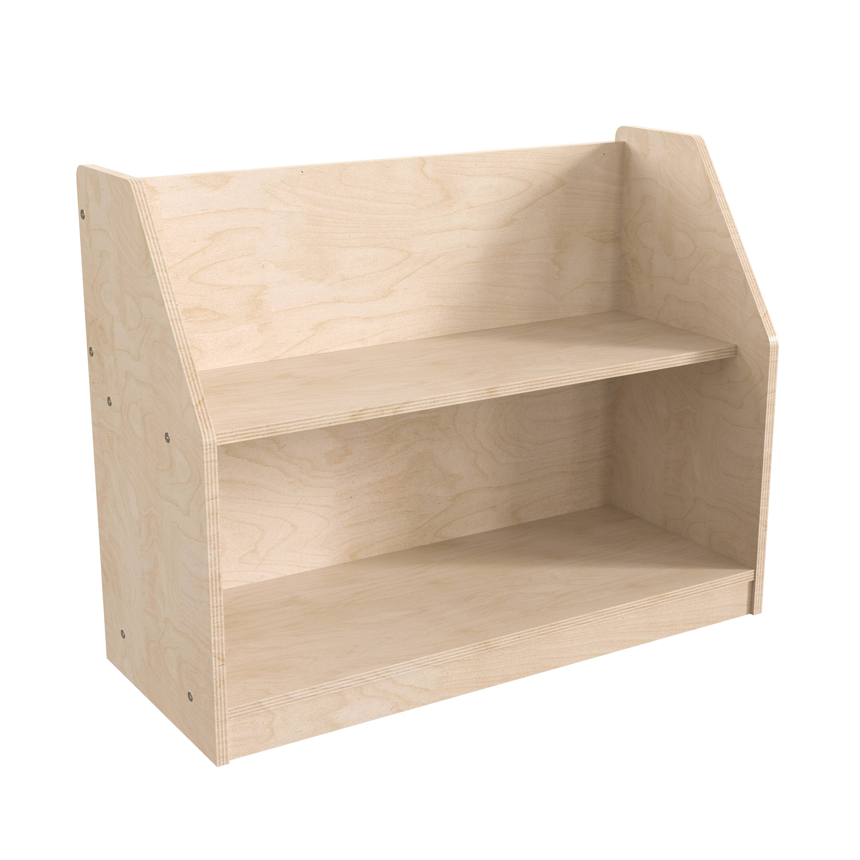 Front. Flash Furniture - Bright Beginnings Commercial Grade Modular 2 Shelf Wooden Classroom Display Shelf, Natural - Natural.