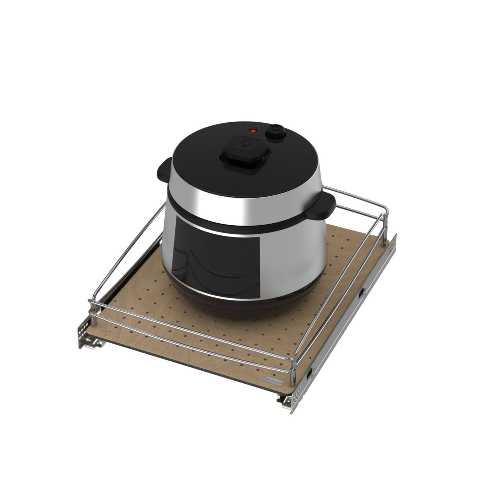 Alt View 1. Rev-A-Shelf - Rev-A-Shelf Solid Bottom Pullout Base Soft-close Cabinet Organizer, 54BK-18SC-1 - Silver.