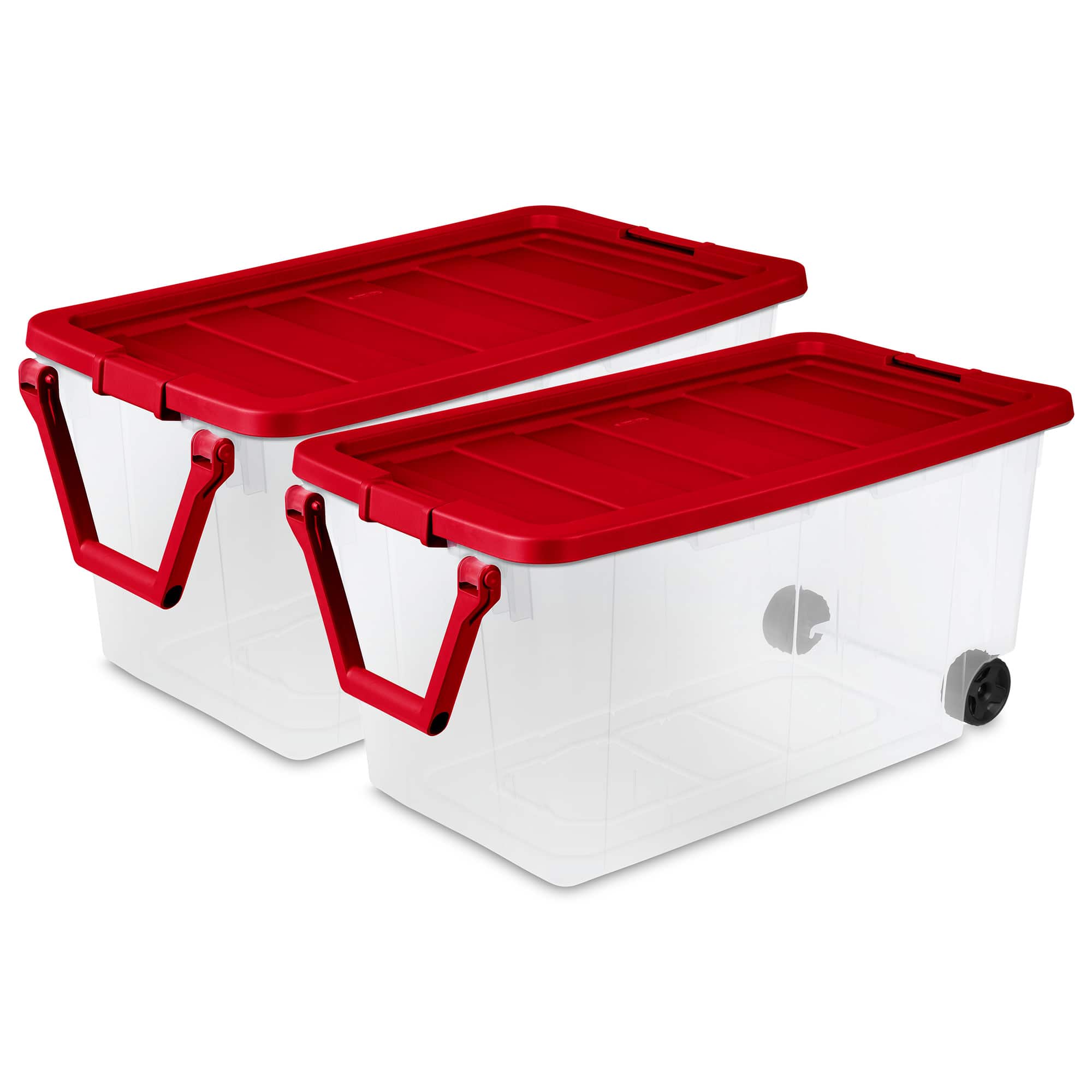 Sterilite - 160 Qt Wheeled Storage Box, Large Plastic Container with Lid, 2 Pack - Rocket Red price history on PriceWatchPro