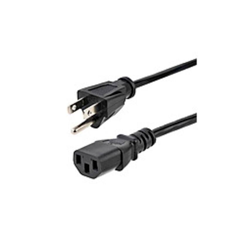 Startech - .com 6ft(1.8m) Heavy Duty Power Cord, NEMA 5-15P to C13, 15A 125V 14AWG, AC Computer Power Cord, PC Power Supply Cable - Black
