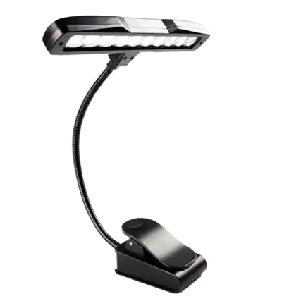 Front. Rockjam - RockJam Rechargeable Clip-On Music Stand Light 10 LED USB-C Stand Light for Musicians, Piano, Sheet Music, & Easels - Black.