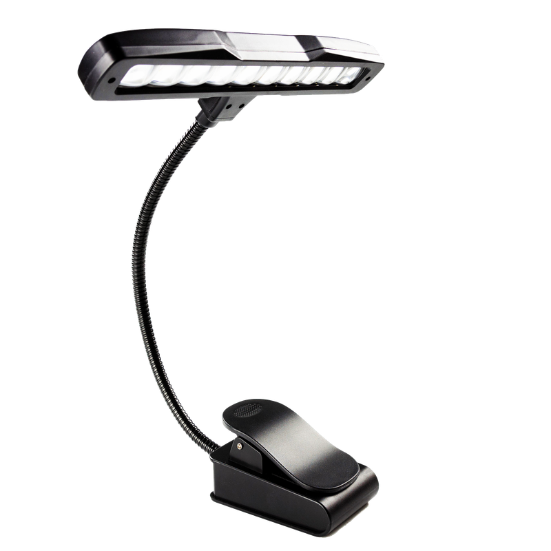 Front. Rockjam - RockJam Rechargeable Clip-On Music Stand Light  10 LED USB-C Stand Light for Musicians, Piano, Sheet Music, & Easels - Black.