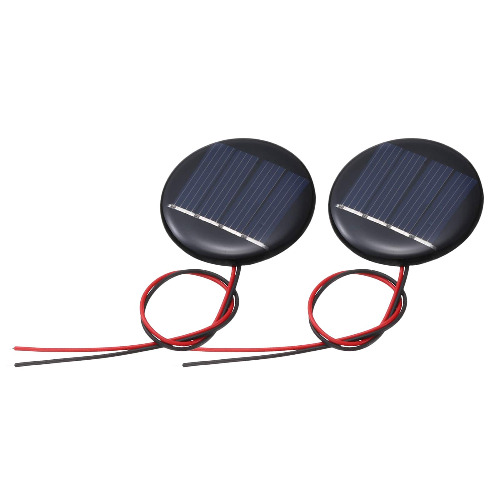 Unique Bargains - 2pcs 2V 0.08W 40mA Mini Solar Panels, Round Polycrystalline Solar Cell with Cable for DIY Toy Charger - Black price history on PriceWatchPro