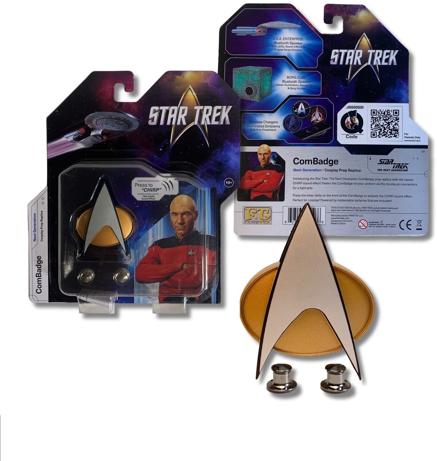 PopMarket - Fametek STCOB - Star Trek: The Next Generation - Chirping ComBadge Pin - COLLECTIBLES - Multicolor price history on PriceWatchPro