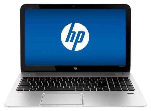 Front Standard. HP - ENVY TouchSmart 15.6" Touch-Screen Laptop - 8GB Memory - 750GB Hard Drive - Silver.