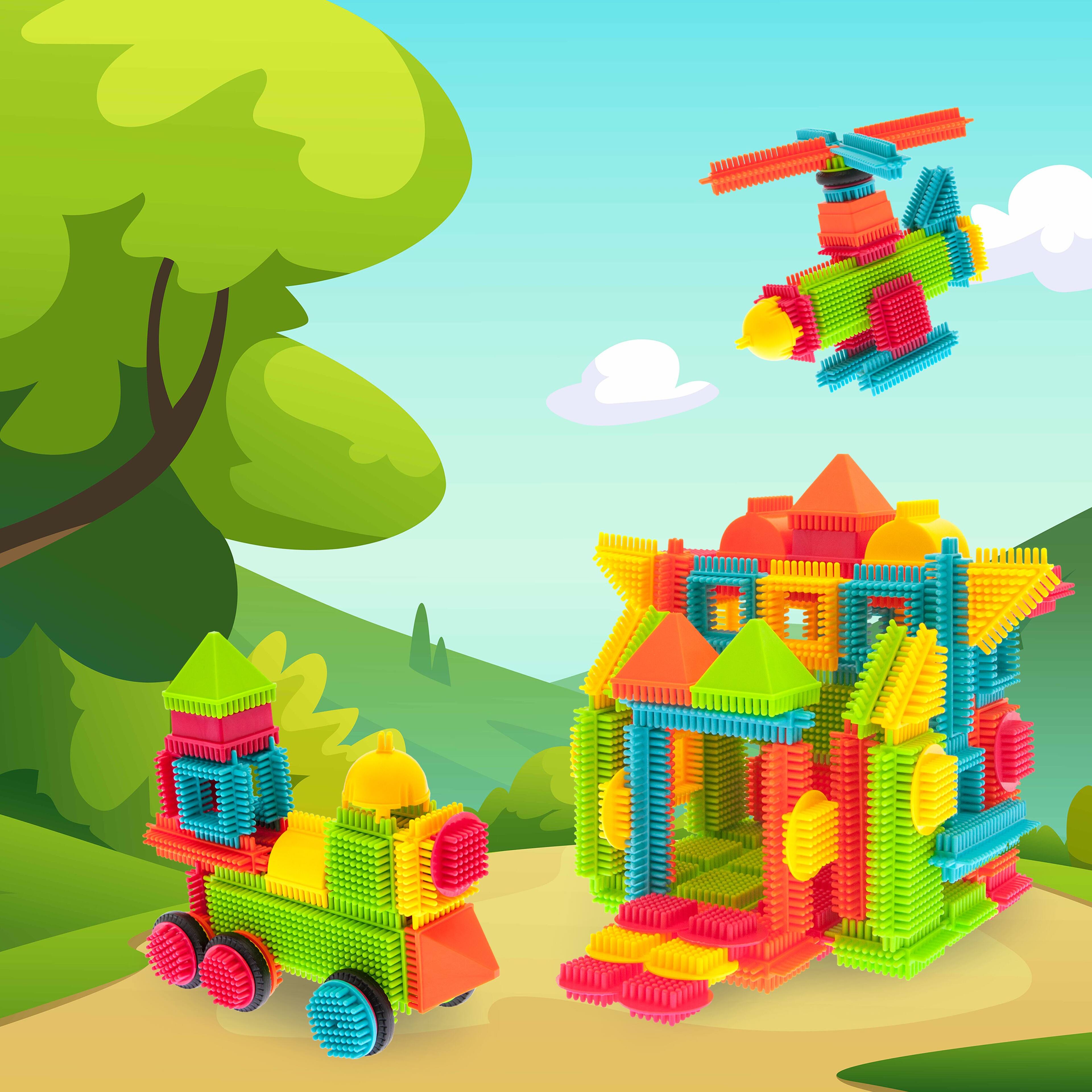 Alt View 5. PicassoTiles - PICASSO-TILES Building Blocks Set for Kids, 120PCS Hedgehog Construction STEM Educational Toy - Multicolor.