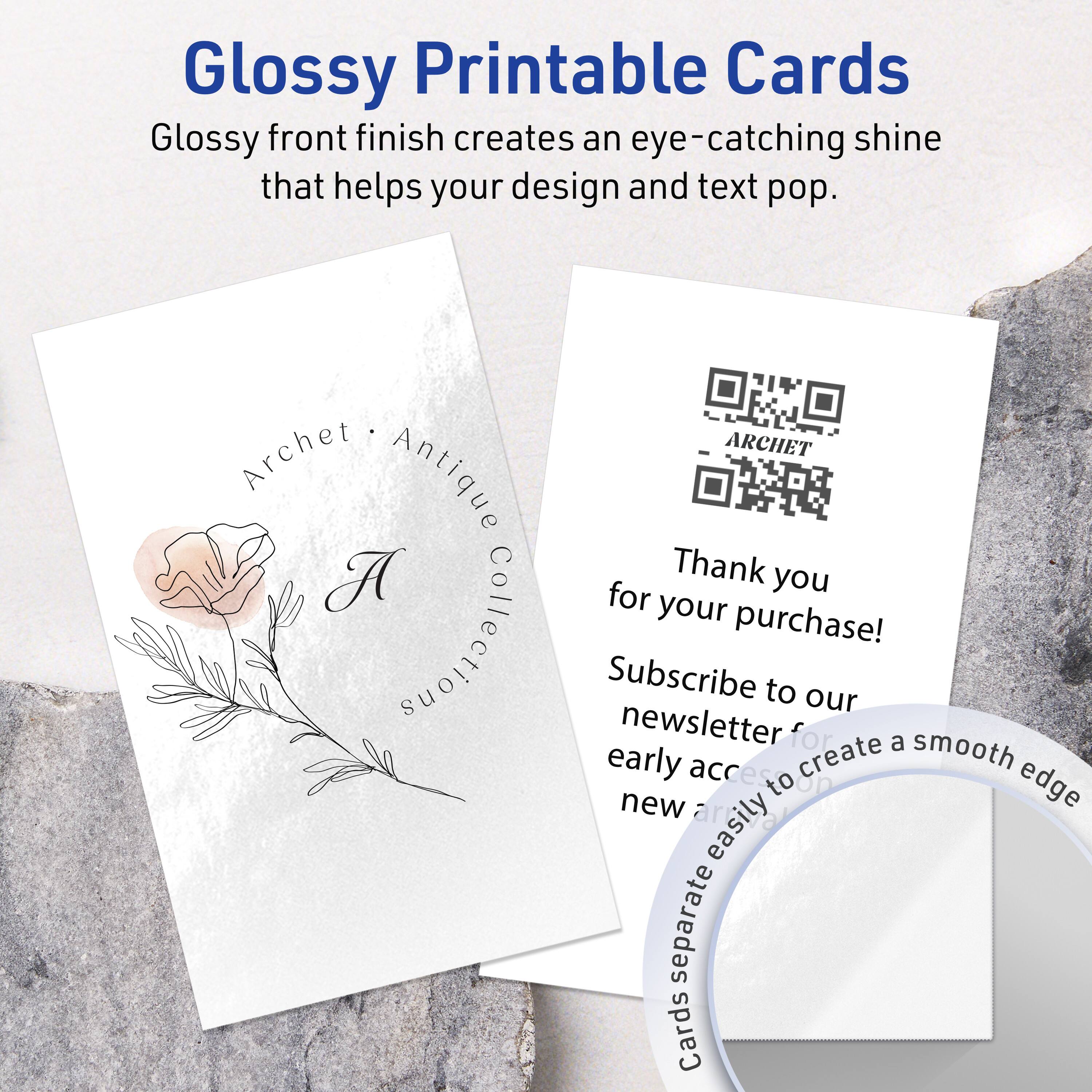 Glossy Printable Cards  
Glossy front finish creates an eye-catching shine that helps your design and text pop.

Archet • Antique Collection

Thank you for your purchase!  
Subscribe to our newsletter for early access to create a smooth edge new arrivals.  
Cards separate easily.

ARCHET