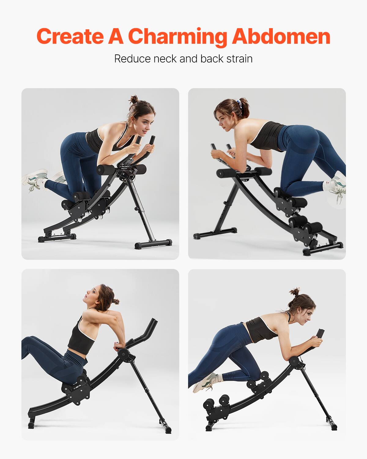 衛生日用品 WORKOUT VEVOR AB Workout Machine, Dual track Ab Workout Equipment at Home