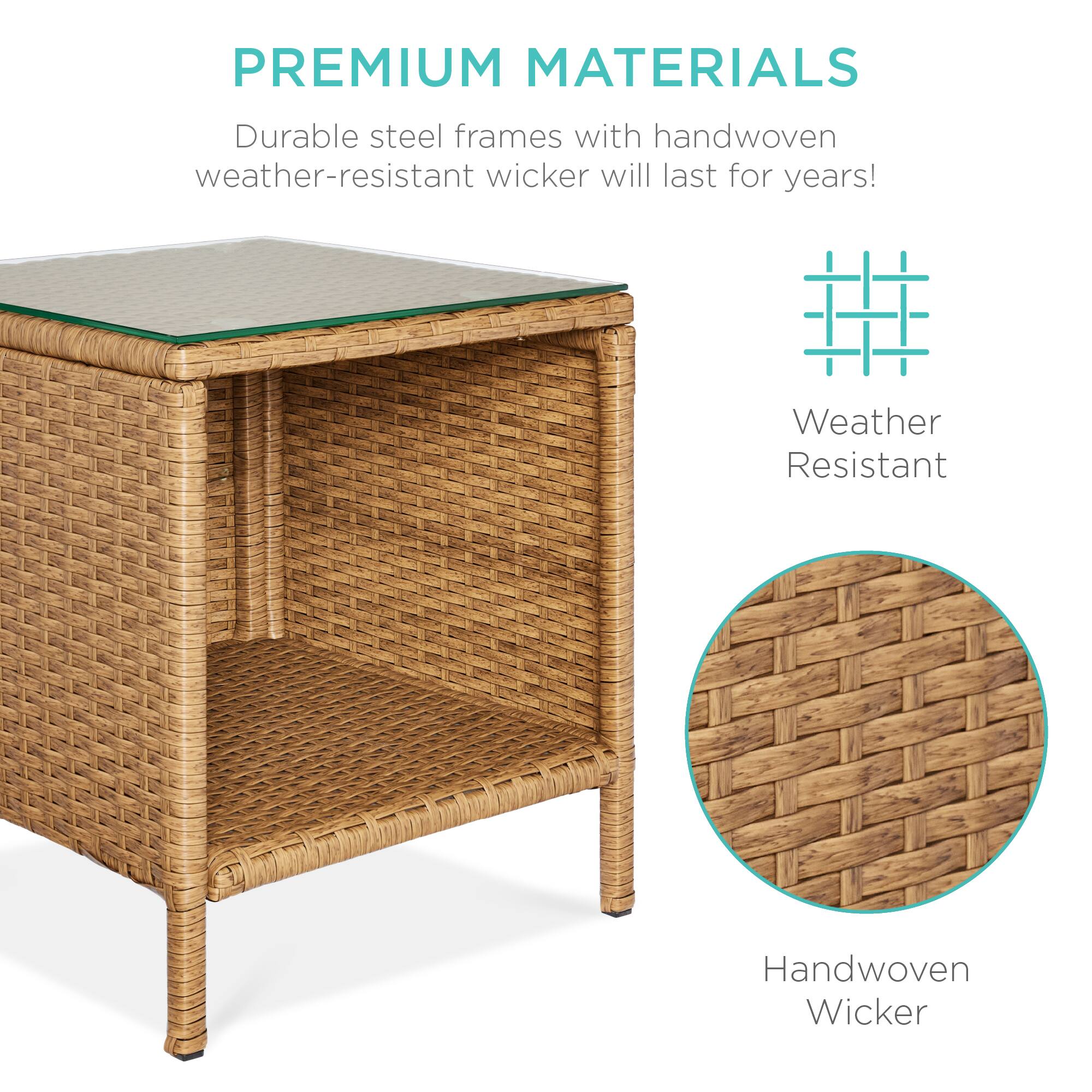 **PREMIUM MATERIALS**

Durable steel frames with handwoven weather-resistant wicker will last for years!

- Weather Resistant
- Handwoven Wicker