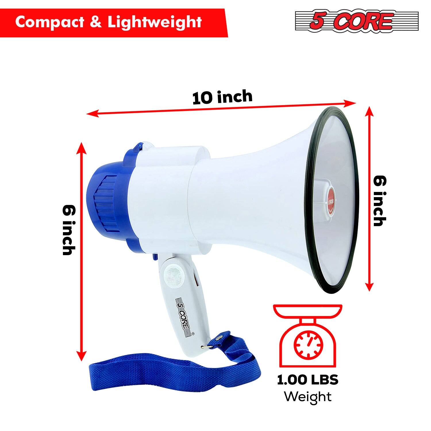 Compact & Lightweight  
5 CORE  
10 inch  
6 inch  
6 inch  
1.00 LBS Weight