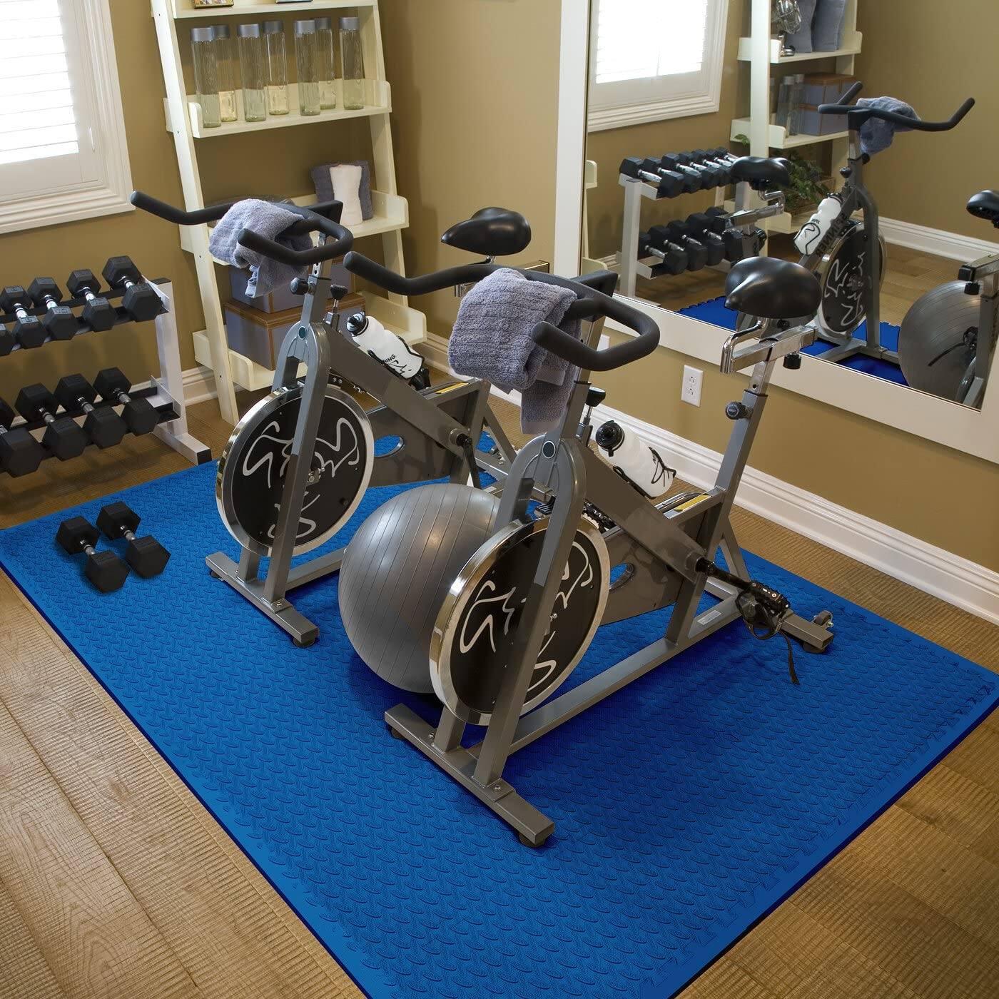 Angle. Sorbus - Sorbus 24 Sq Ft Blue EVA Foam Interlocking Exercise Mat, 6-Tile - Blue.