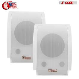 5 CORE - Outdoor Speakers Stereo In Wall 100W Peak Passive Home Audio System-WS-11 5 2PCS - White