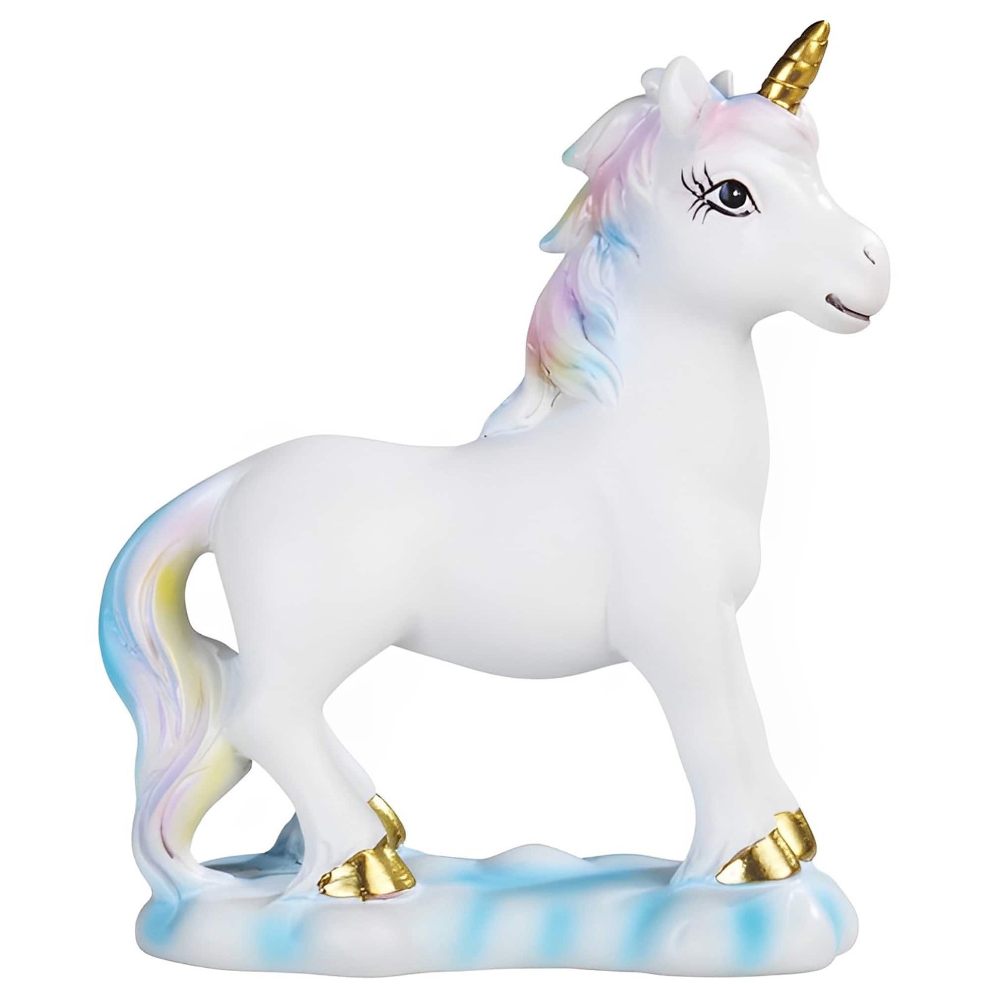 FC Design - 6.75"H Lucite Unicorn with Mane Figurine Statue Office Desk Tabletop Home Decor Gift - Multi-Color