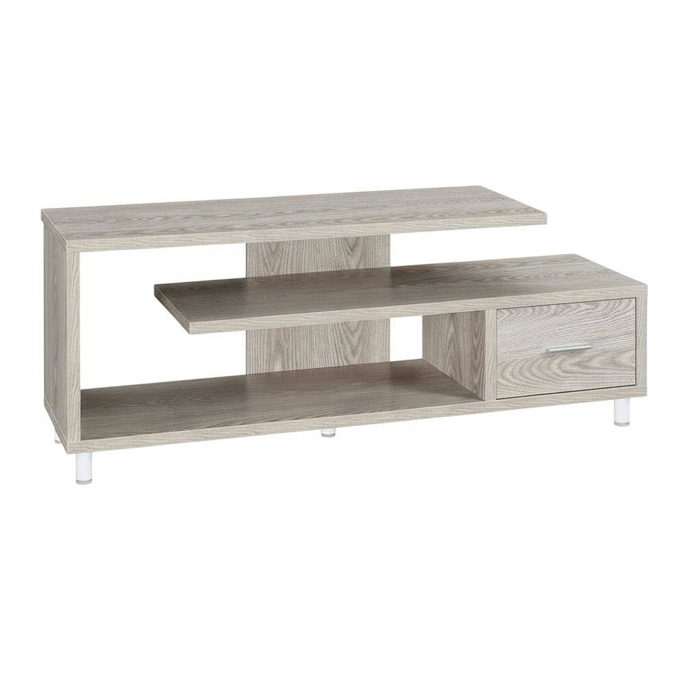 Alt View 3. FurniFact - White Honeycomb Particle Board TV Stand with Shelves for up to 65-Inch TVs - White.