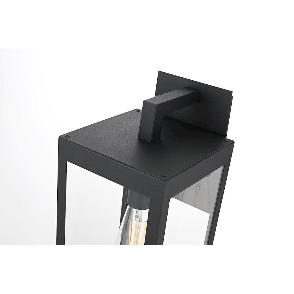Alt View 3. Elegant Lighting - William 8 Inch Outdoor Wall Sconce In Black - Black.