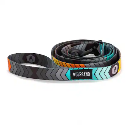 Front. WOLFGANG PET - Wolfgang Multicolored ChevTech Polyester Dog Leash Medium/Large - Multicolored.
