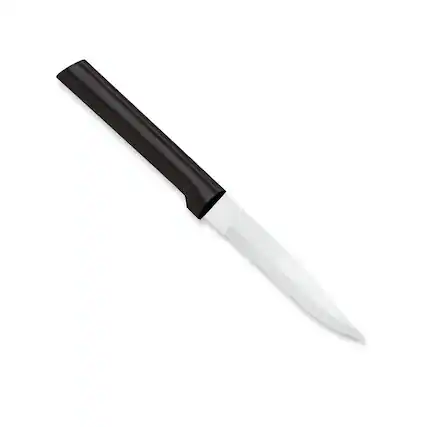 Front. Rada - Cutlery 3.875-Inch Serrated Steak Knife, Black Handle - Black.
