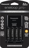 Panasonic - "Advanced" Individual Battery Charger with eneloop pro AA batteries 4-Pack - Black