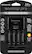 Front. Panasonic - "Advanced" Individual Battery Charger with eneloop pro AA batteries 4-Pack - Black.