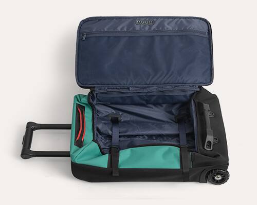 Alt View 2. Bagsmart - Faro 40L Rolling Duffle, Foldable Water-Resistant Carry-On with Compression Straps for Travel & Outdoor Trips - Sea Foam.
