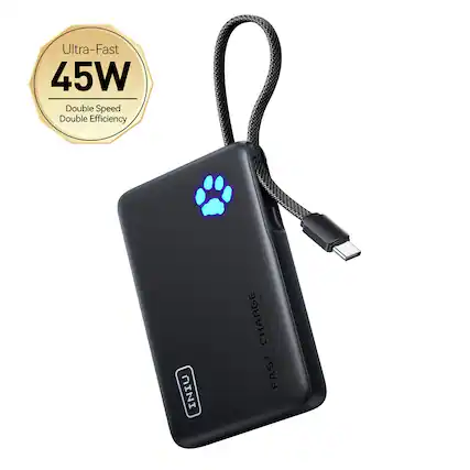 Ultra-Fast 45W Double Speed Double Efficiency
INIU BYINIU
FAST CHARGE
POWERBANK DESIGNED BY INIU