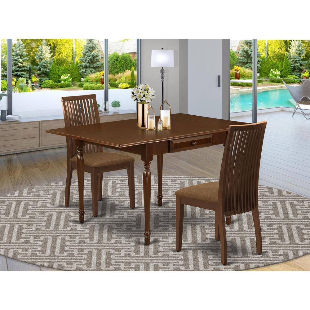 Angle. East West Furniture - Dining Room Set Mahogany - Brown.