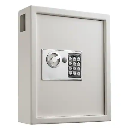 Front. AdirOffice - Steel Digital Key Cabinet, 40-Key Capacity with Programmable Lock - White.