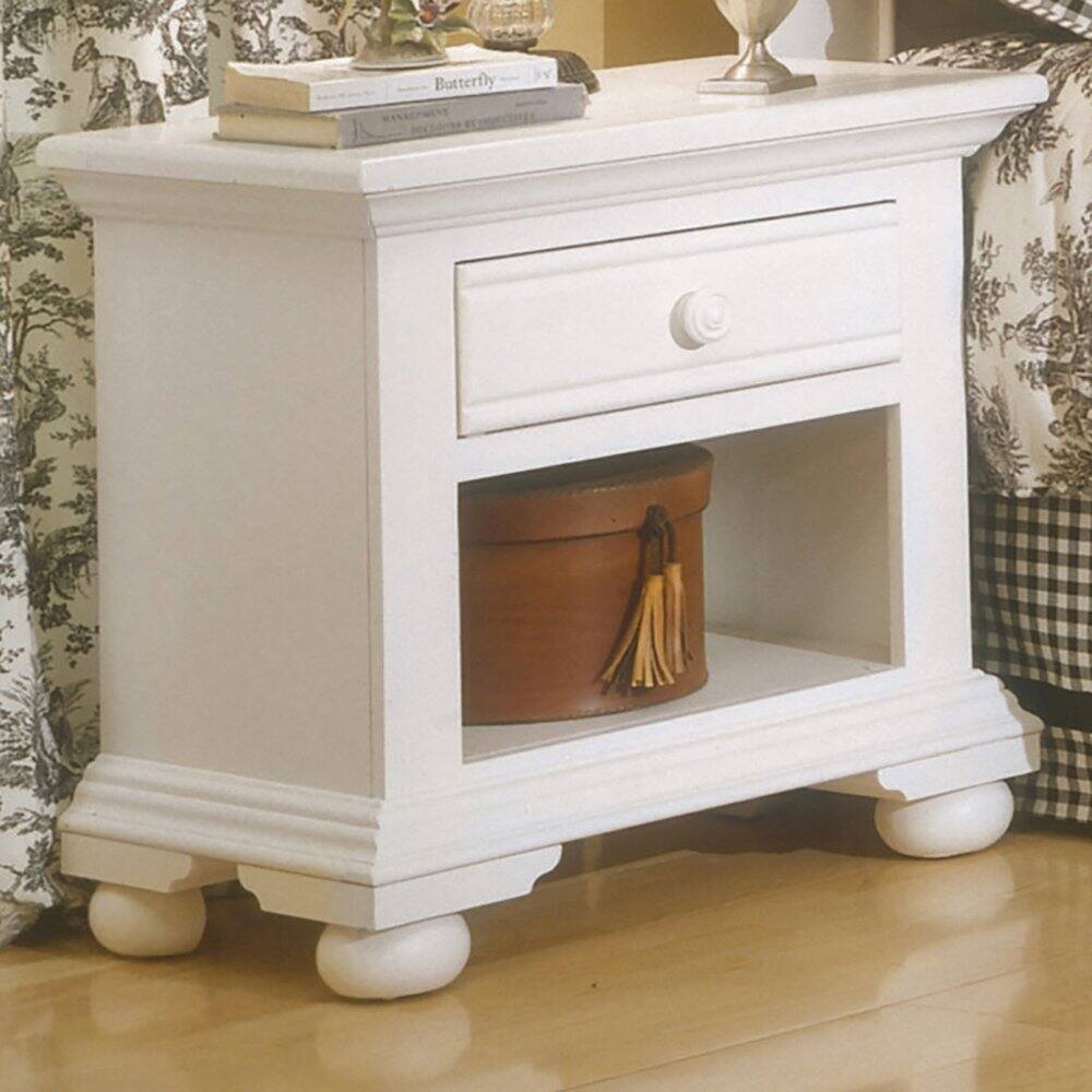 Alt View 1. American Woodcrafters - Cottage Traditions 1-Drawer Nightstand - White Cottage - White.