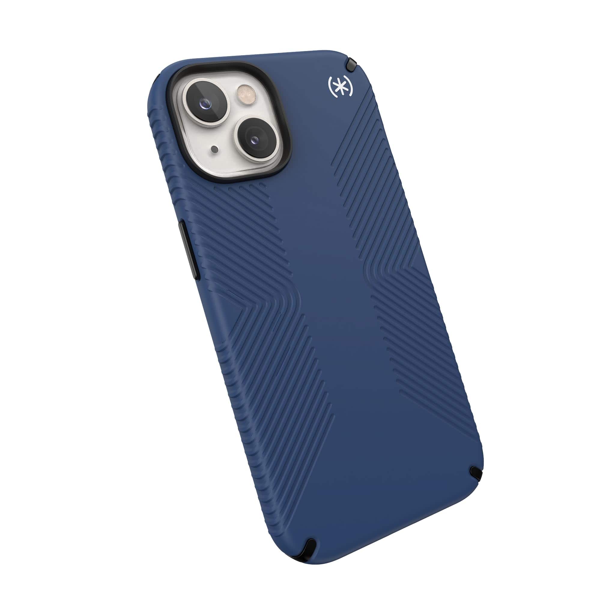 Speck - Presidio2 Grip with MagSafe Blue Case - iPhone 14/13 - Coastal Blue/Black/White