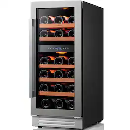 Ca'Lefort - 15 inch Wine cooler Refrigerator , Dual Zone 28-Bottle 40-65°F, LED, Built-in/Freestanding for home 3.2 cu.ft - Stainless Steel