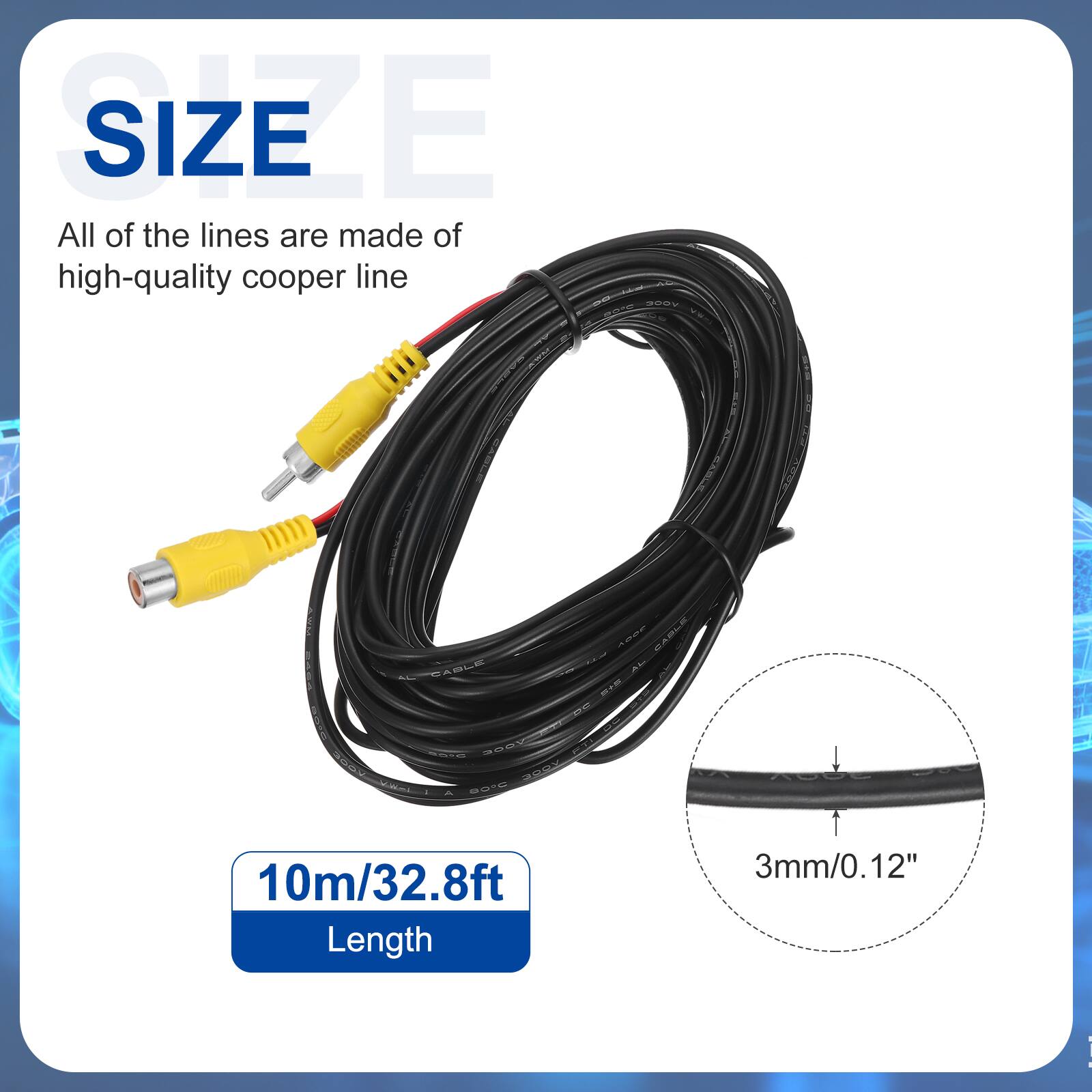 SIZE  
All of the lines are made of high-quality cooper line  

10m/32.8ft  
Length  

3mm/0.12"